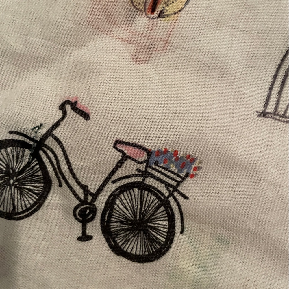 NWT J. Crew Pink White New York Theme Scarf 💯% cotton Preppy Feminine OS - Picture 6 of 7